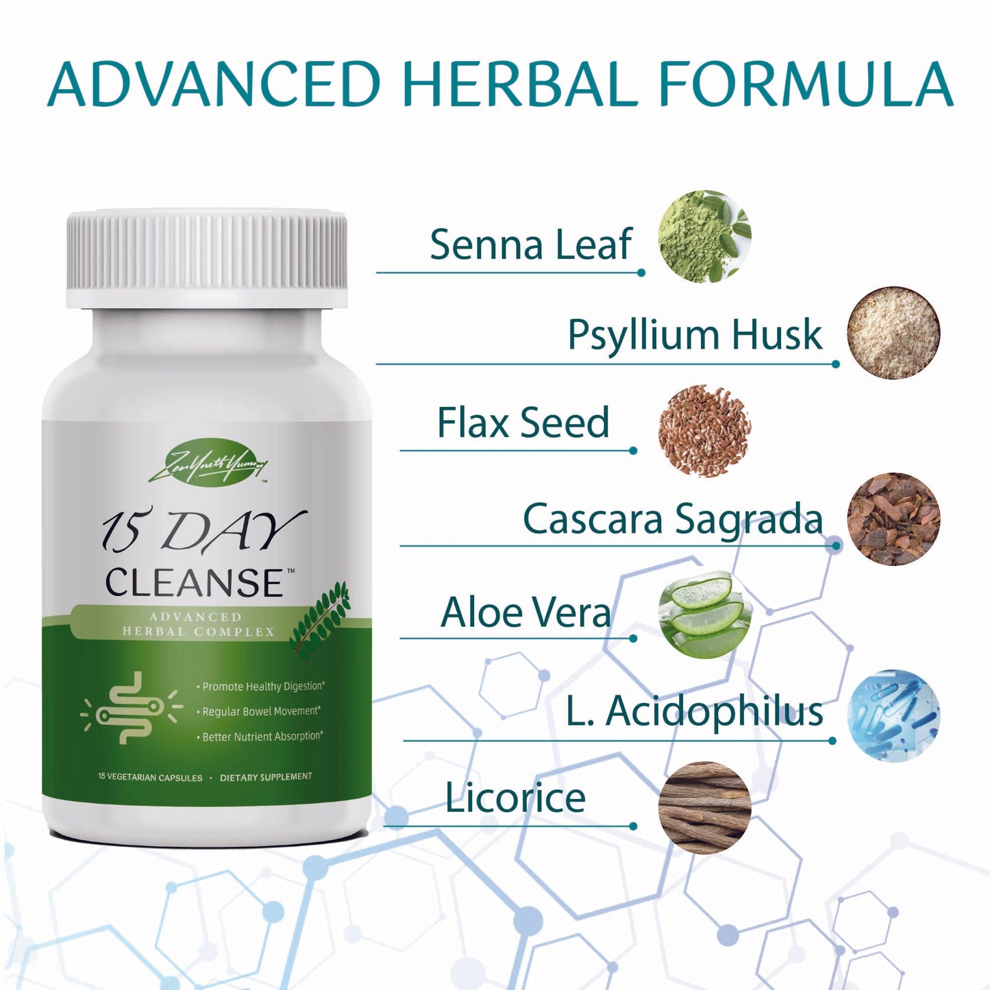 15 Day Cleans, Advanced Gut and Colon Support, Gut Cleanse Detox for Women & Men with Senna, Cascara Sagrada & Psyllium Husk