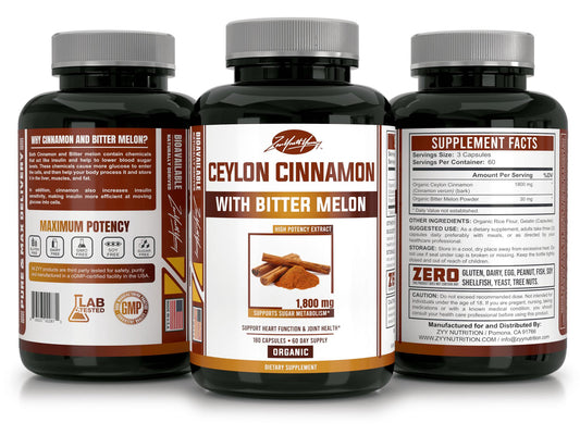 Organic Cyelon Cinnamon With Bittler Melon - 180ct