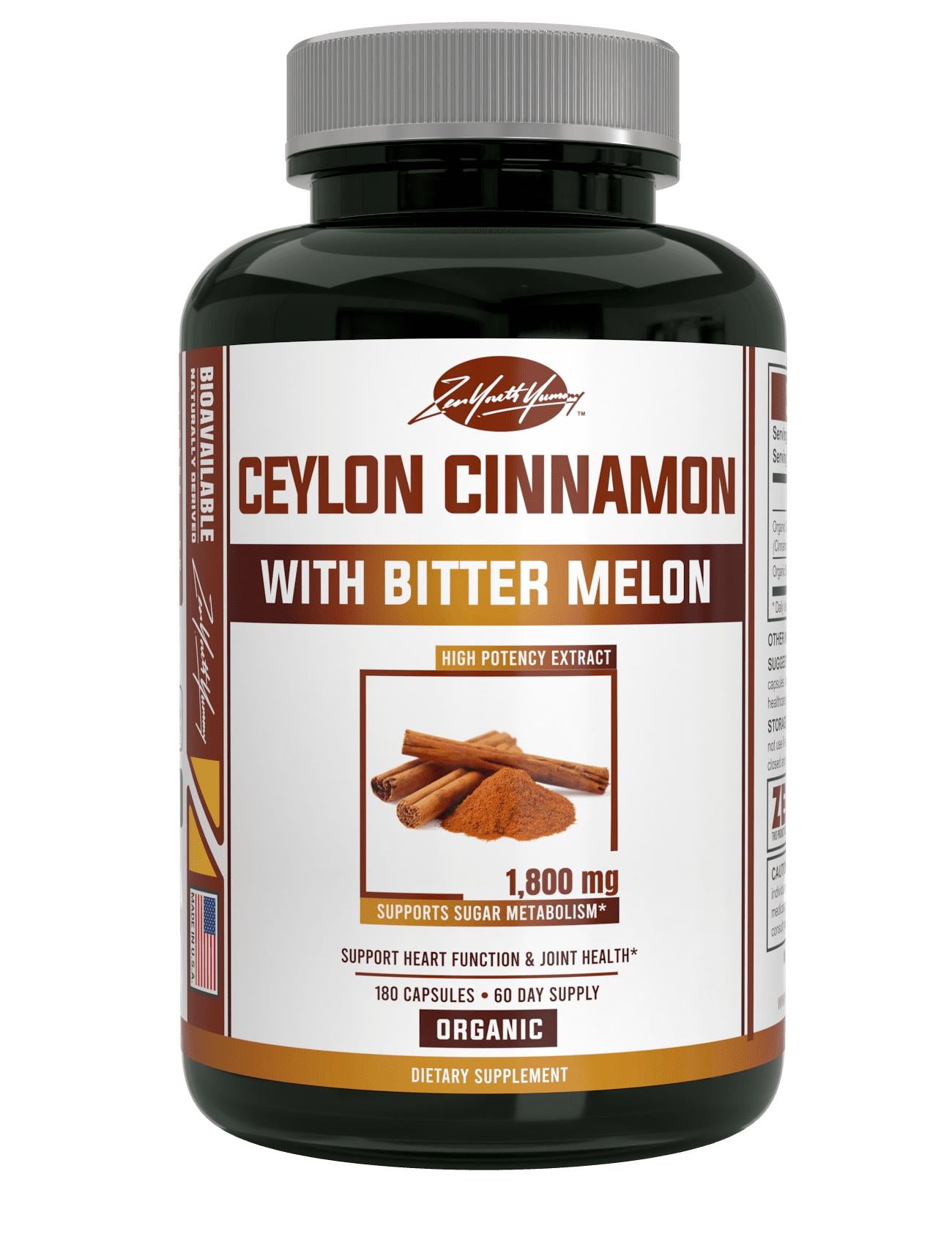 Organic Cyelon Cinnamon With Bittler Melon - 180ct
