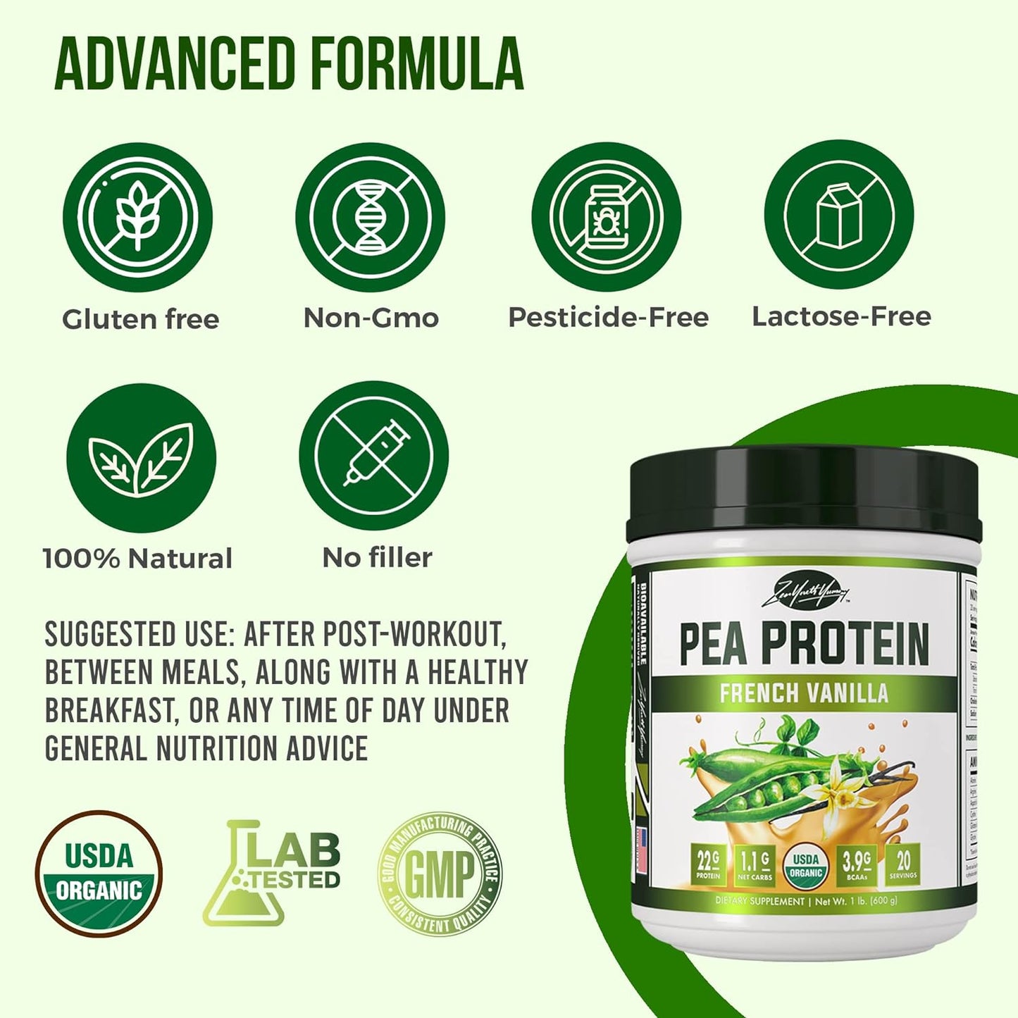Organic Pea Protein Vanilla 600g