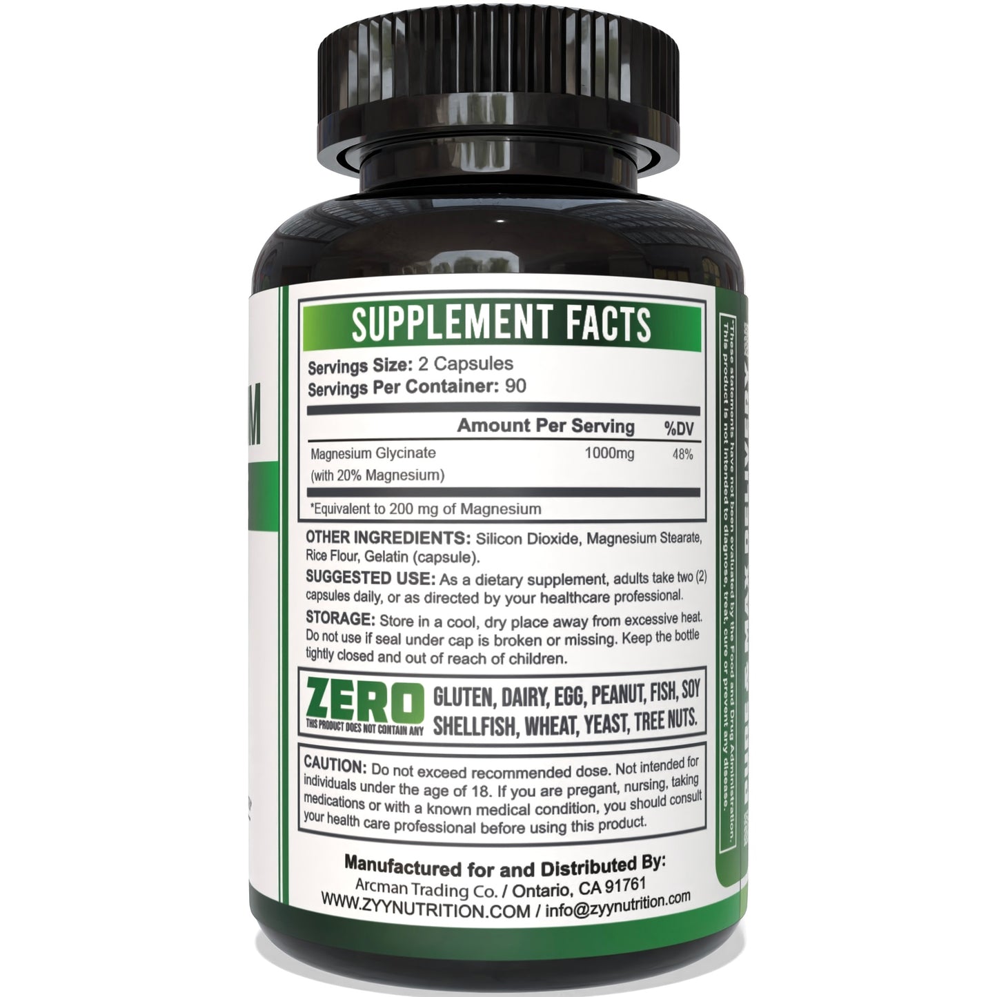 Magnesium Glycinate - 1000mg Chelated for High Absorption
