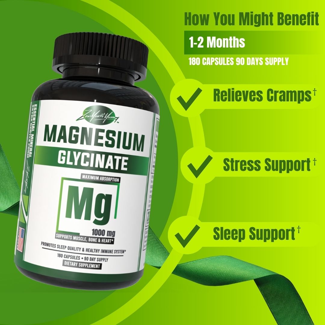 Magnesium Glycinate - 1000mg Chelated for High Absorption