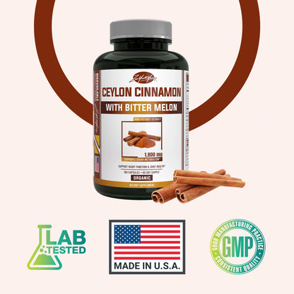 Organic Cyelon Cinnamon With Bittler Melon - 180ct